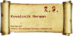 Kovalcsik Herman névjegykártya